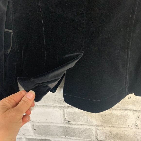 William Rast Black Velvet Fitted Structured Blazer Jacket - Picture 7 of 14
